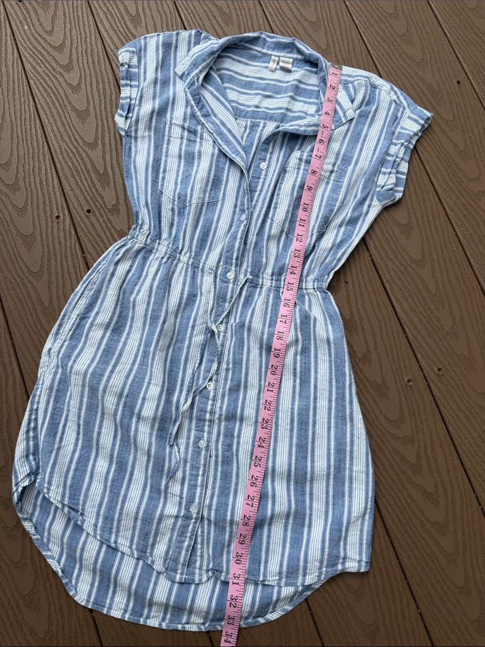 Japna Blue and White Striped Mini Dress - Picture 9 of 10
